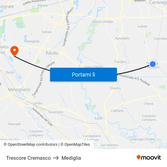 Trescore Cremasco to Mediglia map