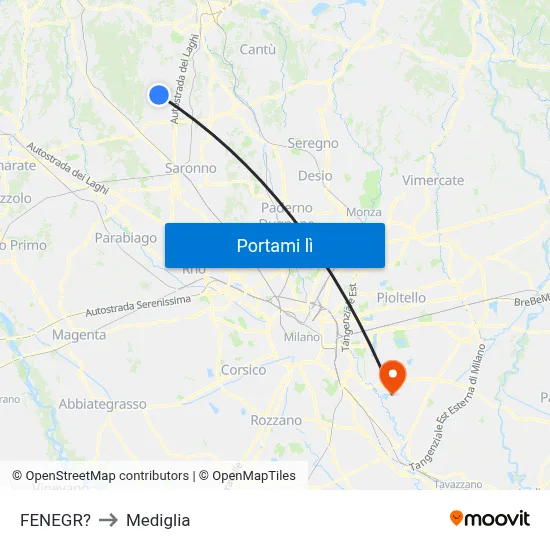 FENEGR? to Mediglia map