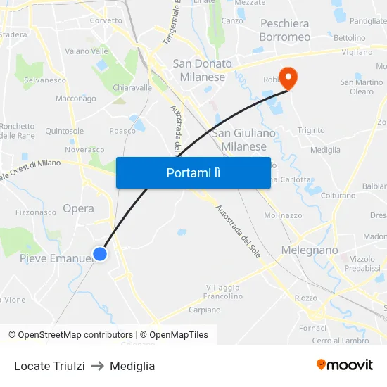 Locate Triulzi to Mediglia map