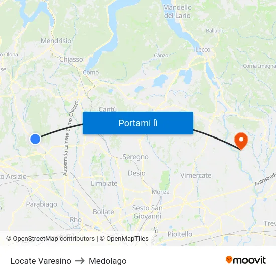 Locate Varesino to Medolago map