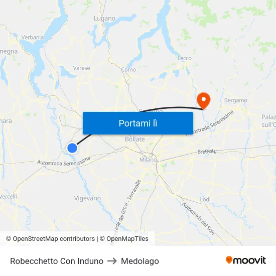 Robecchetto Con Induno to Medolago map