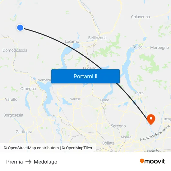 Premia to Medolago map