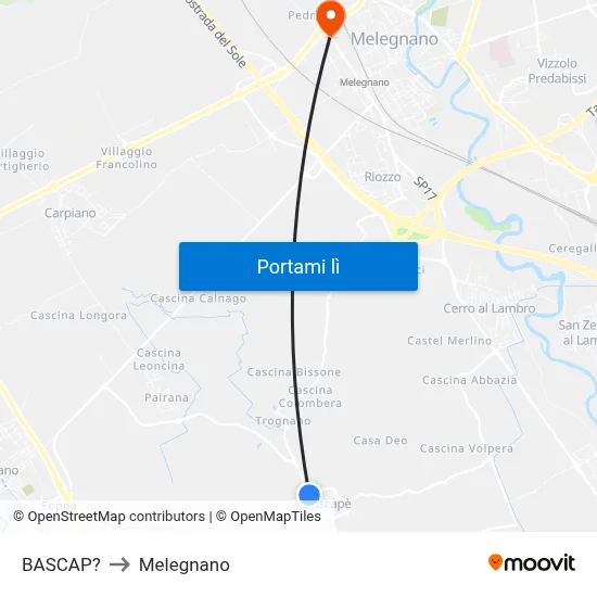 BASCAP? to Melegnano map