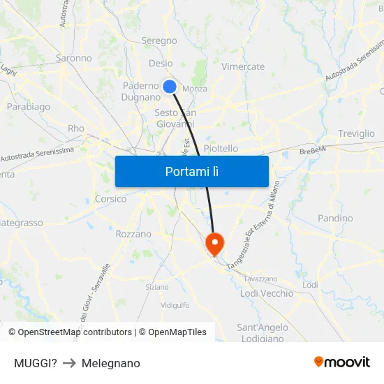 MUGGI? to Melegnano map