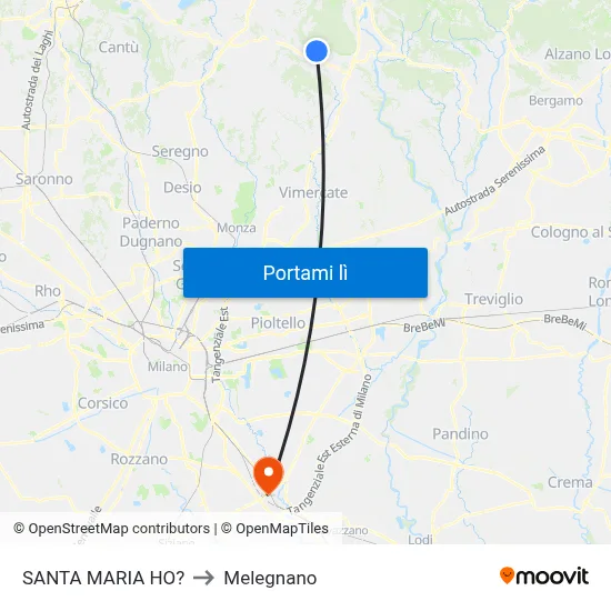 SANTA MARIA HO? to Melegnano map