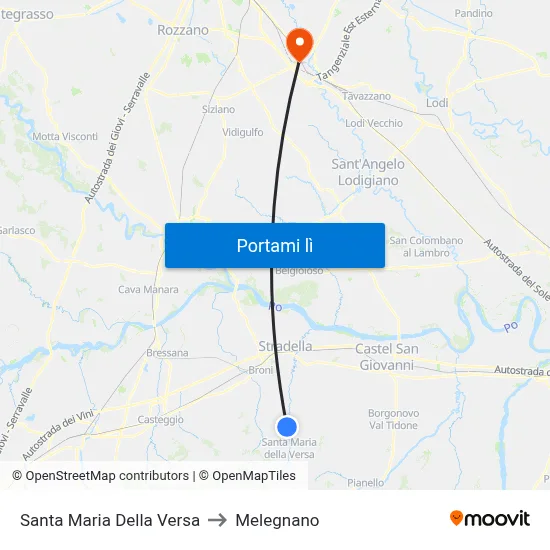 Santa Maria Della Versa to Melegnano map