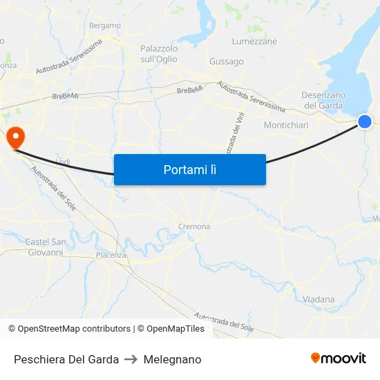 Peschiera Del Garda to Melegnano map