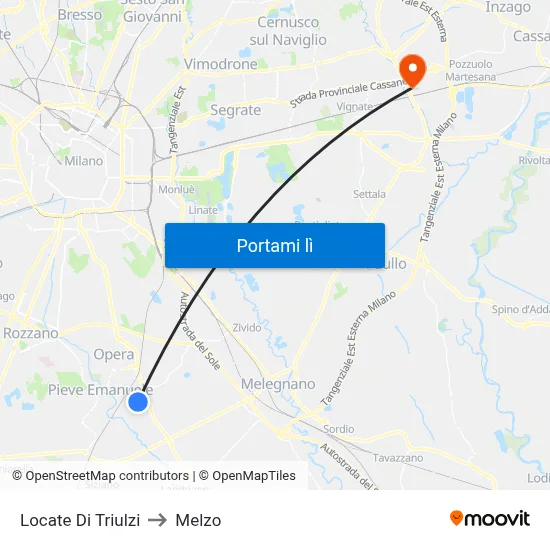 Locate Di Triulzi to Melzo map