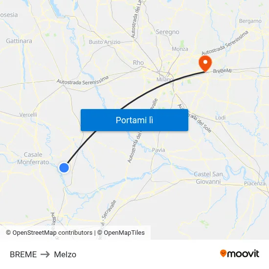 BREME to Melzo map