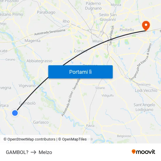 GAMBOL? to Melzo map