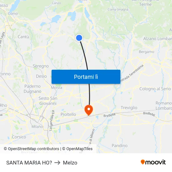 SANTA MARIA HO? to Melzo map