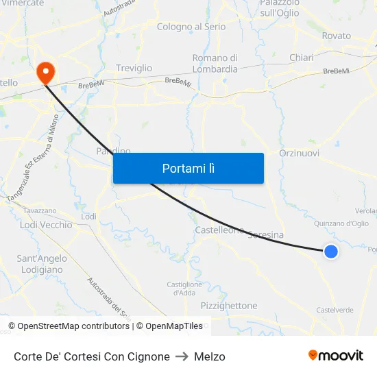 Corte De' Cortesi Con Cignone to Melzo map