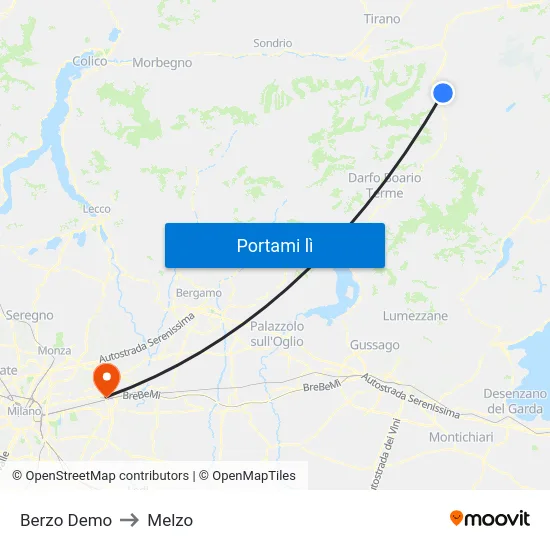 Berzo Demo to Melzo map