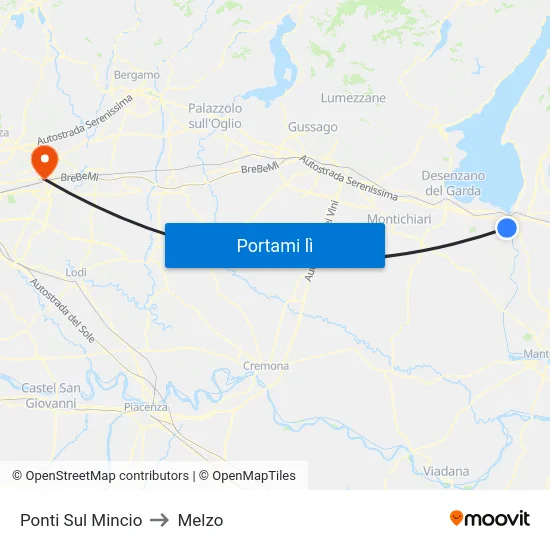 Ponti Sul Mincio to Melzo map