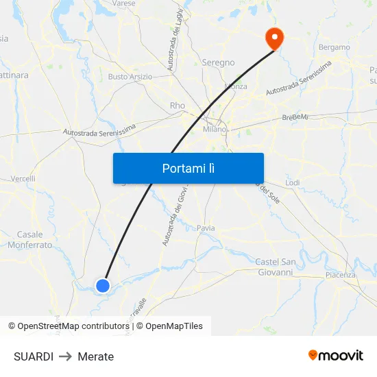 SUARDI to Merate map