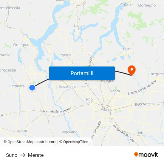 Suno to Merate map