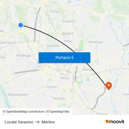 Locate Varesino to Merlino map