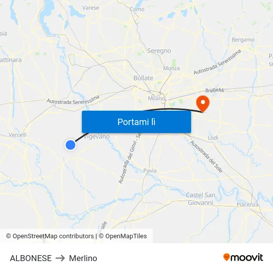 ALBONESE to Merlino map