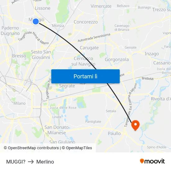 MUGGI? to Merlino map