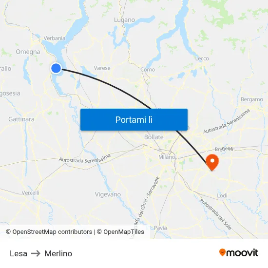 Lesa to Merlino map