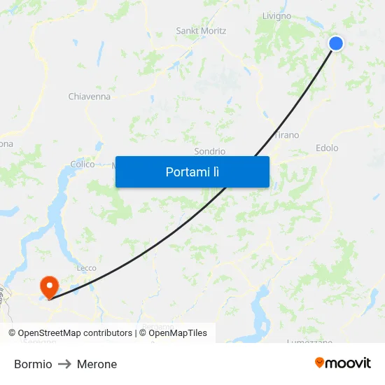 Bormio to Merone map