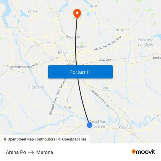 Arena Po to Merone map