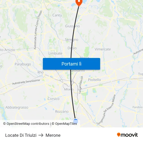 Locate Di Triulzi to Merone map