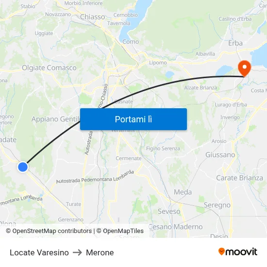 Locate Varesino to Merone map