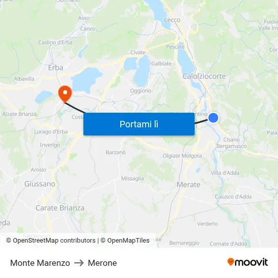 Monte Marenzo to Merone map