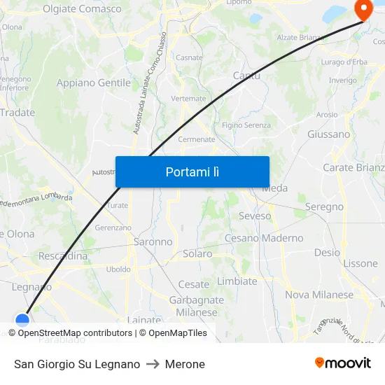 San Giorgio Su Legnano to Merone map