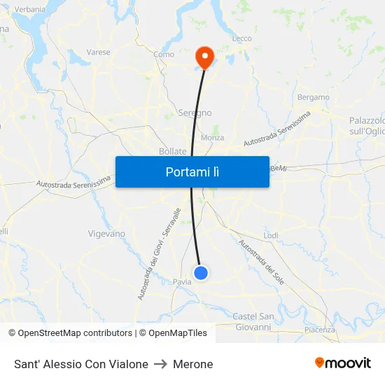 Sant' Alessio Con Vialone to Merone map