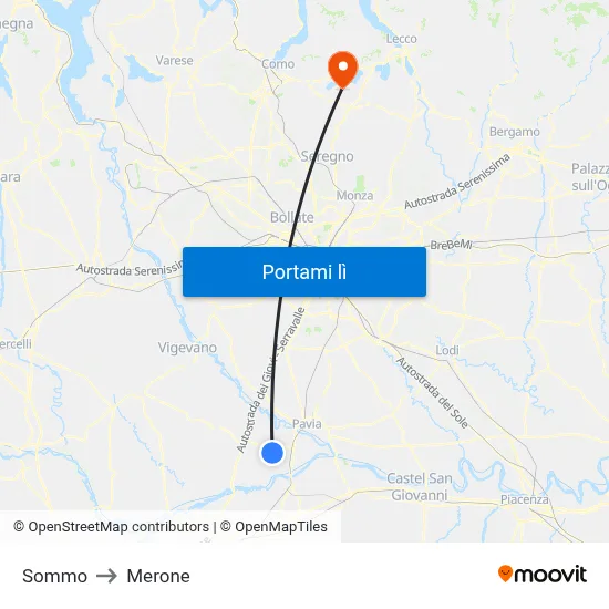 Sommo to Merone map