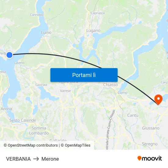 VERBANIA to Merone map