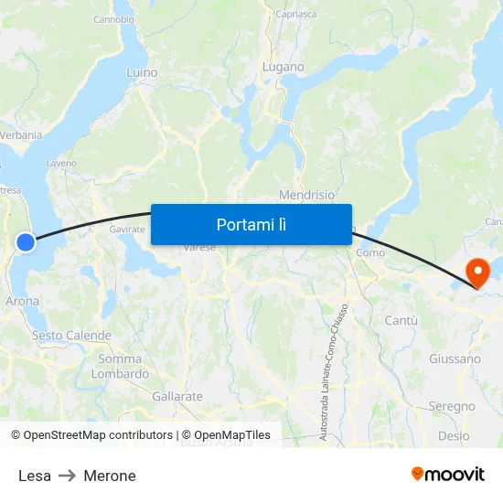 Lesa to Merone map