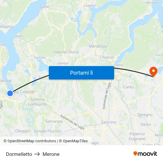 Dormelletto to Merone map