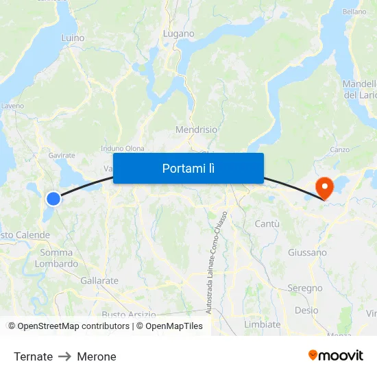 Ternate to Merone map