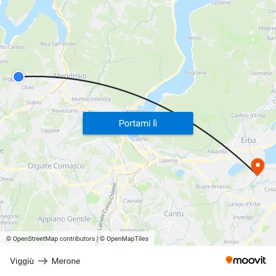 Viggiù to Merone map