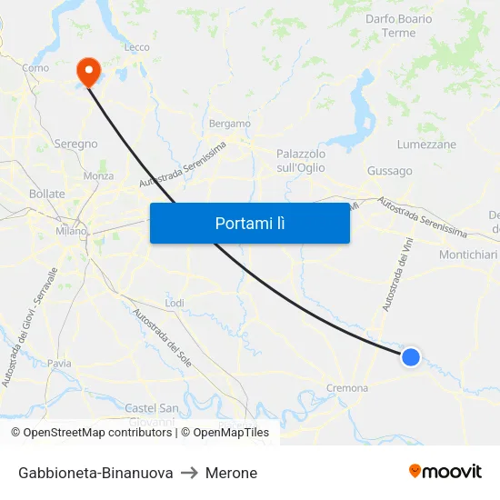 Gabbioneta-Binanuova to Merone map