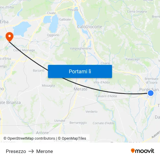 Presezzo to Merone map