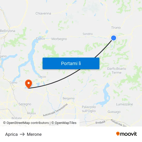 Aprica to Merone map