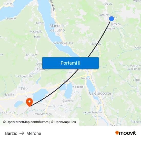 Barzio to Merone map