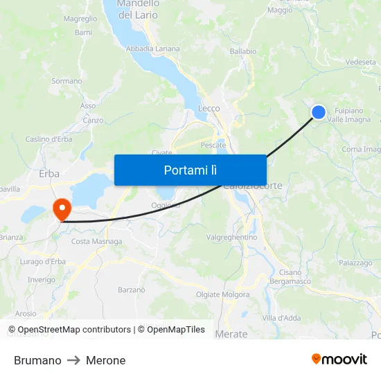 Brumano to Merone map