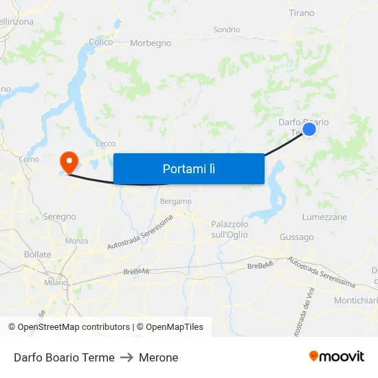Darfo Boario Terme to Merone map