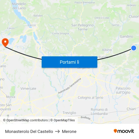 Monasterolo Del Castello to Merone map