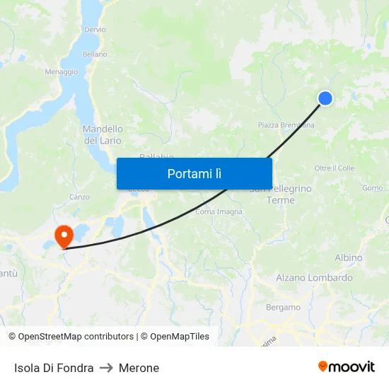 Isola Di Fondra to Merone map