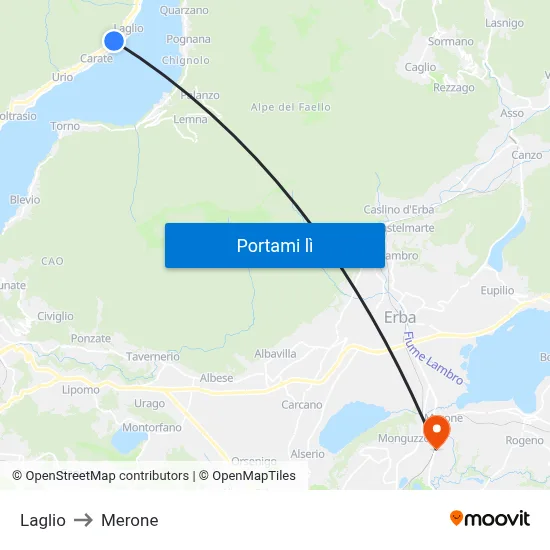 Laglio to Merone map