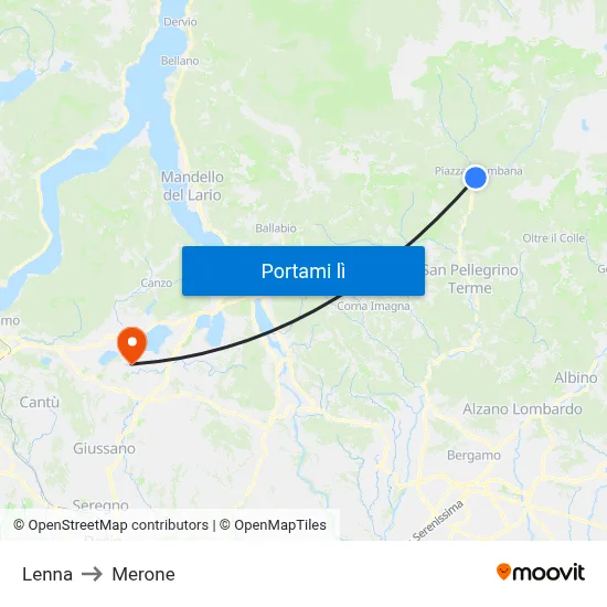 Lenna to Merone map