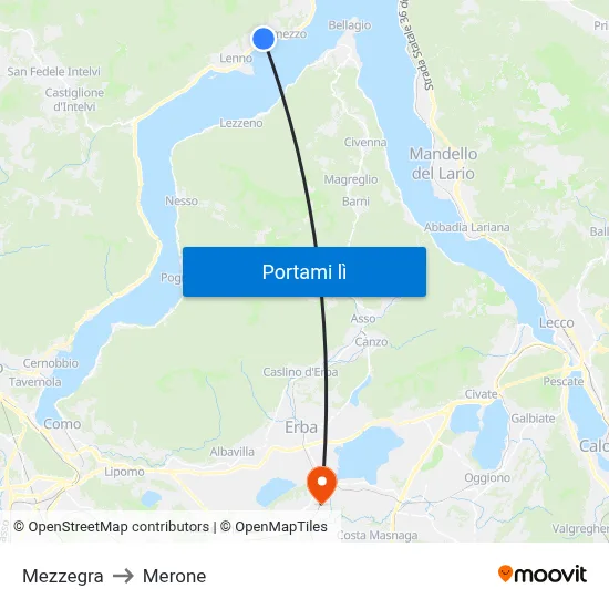 Mezzegra to Merone map