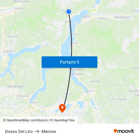 Dosso Del Liro to Merone map