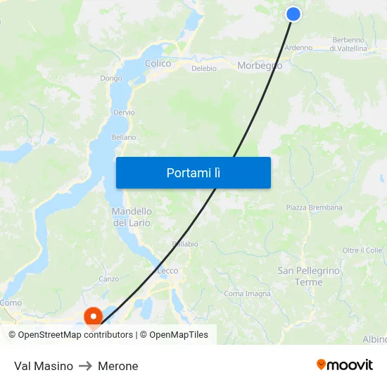 Val Masino to Merone map